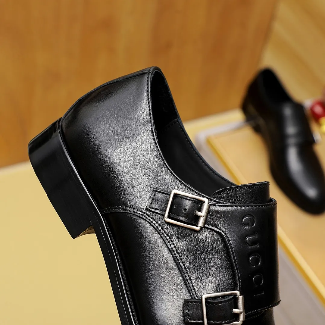 Men's men's shoes💰440💰💰🎩🎩🔥🔥Gucci GUCCI official website men's business formal leather shoes updated💥Hong Kong counter synchronized new styles💥completely one-to-one replica shipment👍zero gap in counter quality 0⃣️all made of imported cowhide with original hardware buckle➕🐂leather lining, color, code matching 39-44
